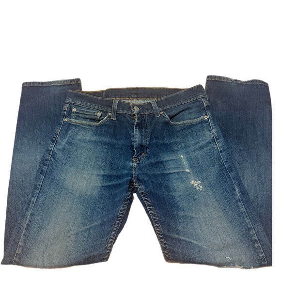 Levi’s Women’s 513 Slim Straight Jeans W31 L30 Dark Wash Stretch Denim Classic - Picture 2 of 3